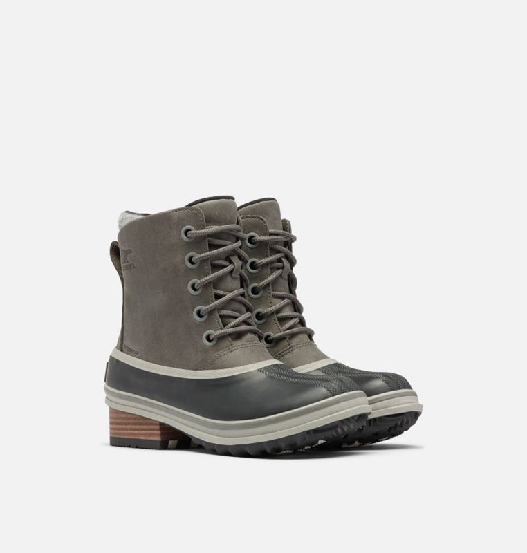 Sorel Dam Gummistövlar Grå/Svarta - Slimpack™ Iii Lace Duck Mid - WBE-087491